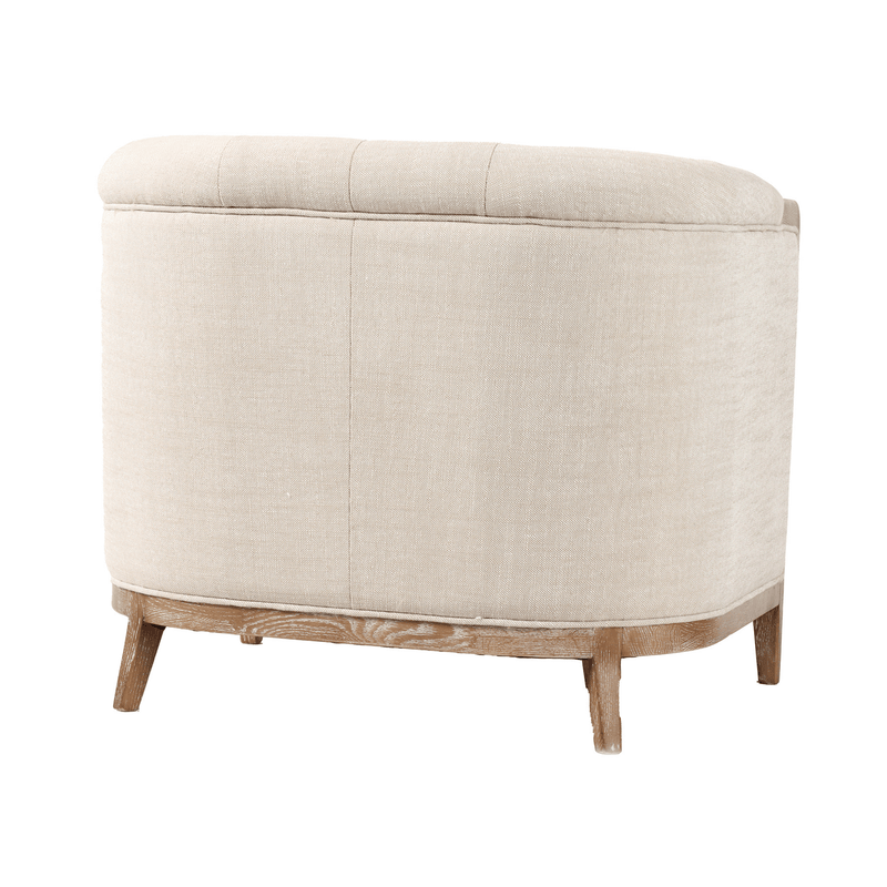 Oneworld Collection NZ Armchairs Louis Cream Armchair with Oak Washed Frame