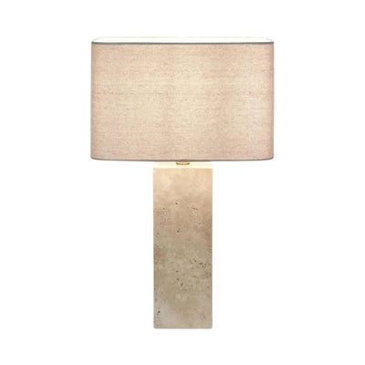 Florabelle Living Table Lamps Imperial Travertine Table Lamp w/ Natural Linen Shade