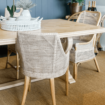 Oneworld Collection Dining Chairs Charlotte Rattan Dining Chair Natural