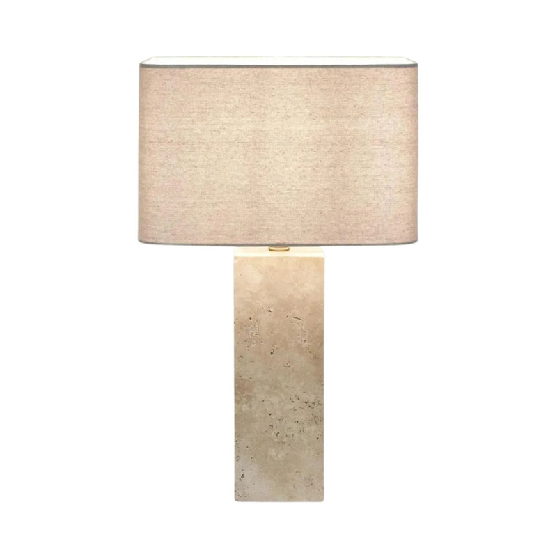 Florabelle Living Table Lamps Imperial Travertine Table Lamp w/ Natural Linen Shade