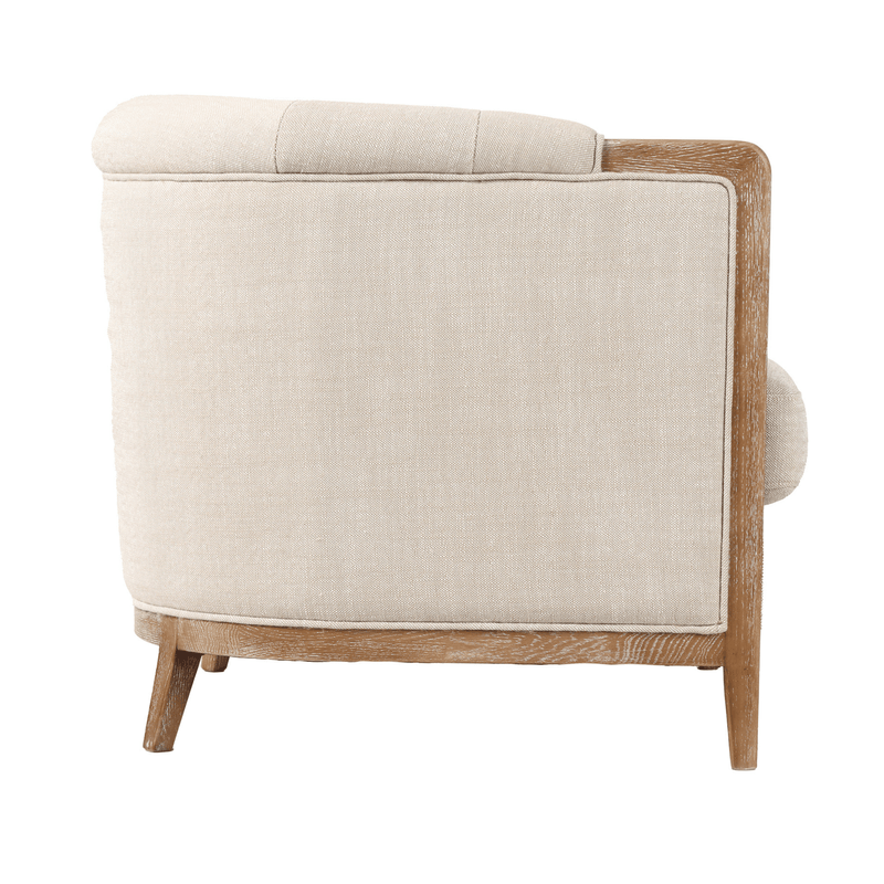 Oneworld Collection NZ Armchairs Louis Cream Armchair with Oak Washed Frame