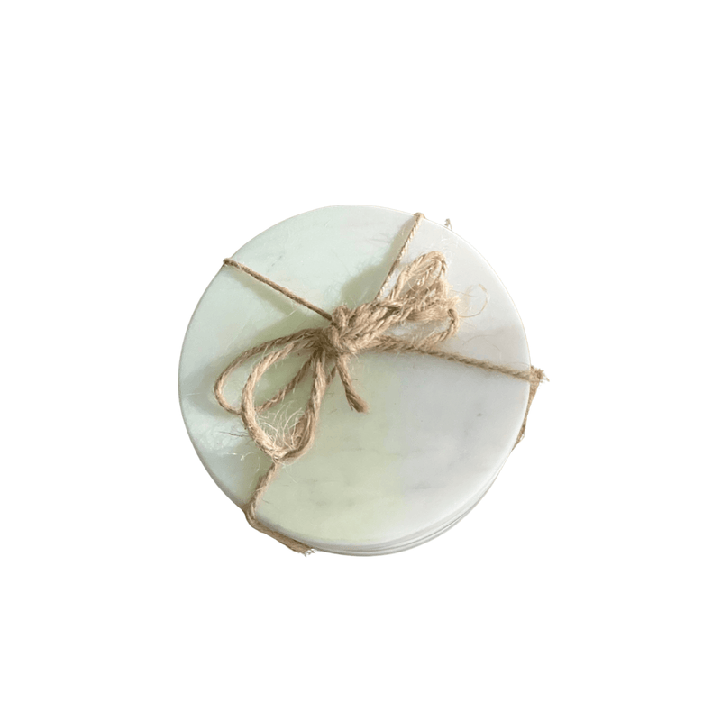 Florabelle Living Coasters River Marble Round Coaster White