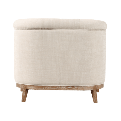 Oneworld Collection NZ Armchairs Louis Cream Armchair with Oak Washed Frame