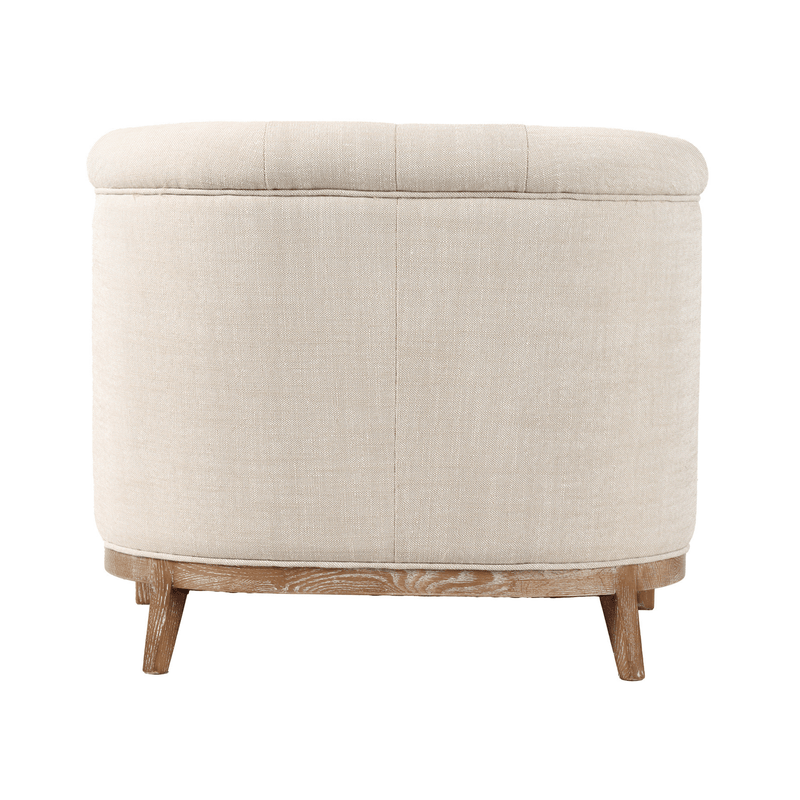 Oneworld Collection NZ Armchairs Louis Cream Armchair with Oak Washed Frame