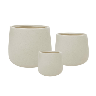 Robert Mark Limited Pots Sunny Beige Terrazzo Planters Set of 3