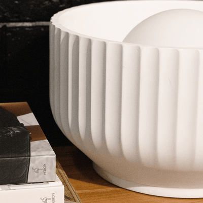 Robert Mark Limited Table Lamps Ribba White Bowl Table Lamp