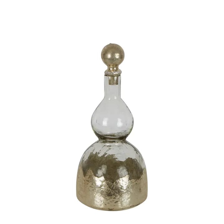Oneworld Collection decorative Genie Glass Decanter Gold Medium