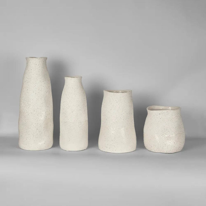 Oneworld Collection decorative Tuba Ceramic Vase Medium White