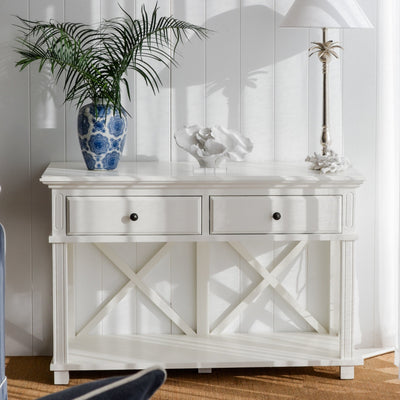 Oneworld Collection Consoles Sorrento Hamptons 130cm 2 Drawer Console White