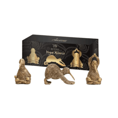 Robert Mark Limited Decorative Set of 3 Bronze Yoga Kiwis