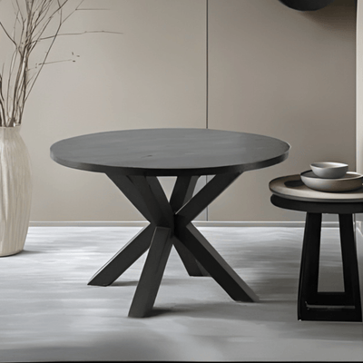 Robert Mark Limited Dining Tables Cali Black Veneer Dining Table 120cm Diameter