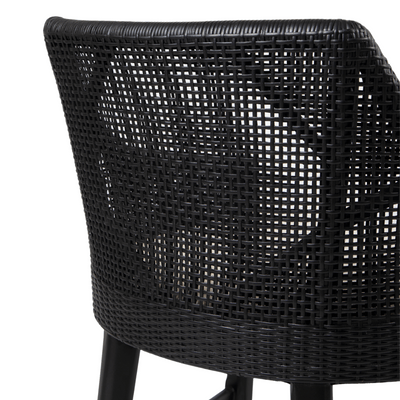 Oneworld Collection chairs & stools Charlotte Rattan Counter Stool Black
