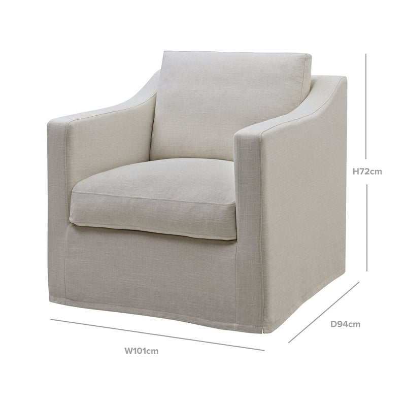 Oneworld Collection Slip Covers Slip Cover Only - Clovelly Hamptons Armchair Ivory