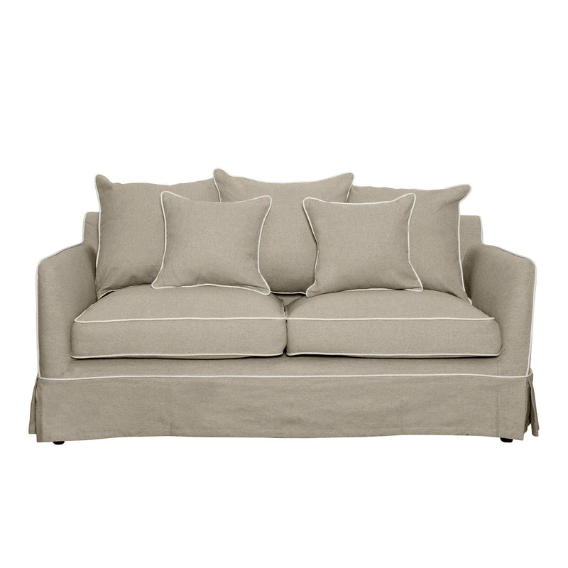 Florabelle Living Sofa Beds Noosa 2.5 Seat Sofa Bed Natural W/ White Piping