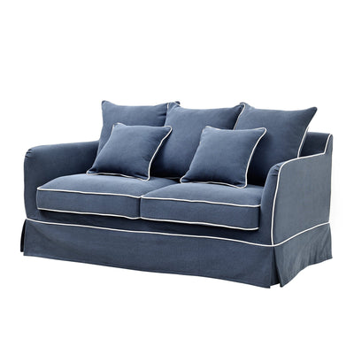 Florabelle Living Sofa Beds Noosa 2.5 Seat Sofa Bed Navy W/ White Piping