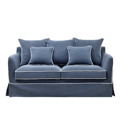 Florabelle Living Sofa Beds Noosa 2.5 Seat Sofa Bed Navy W/ White Piping