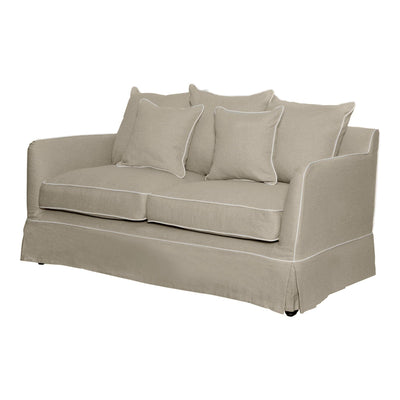 Florabelle Living Sofa Beds Noosa 2.5 Seat Sofa Bed Natural W/ White Piping