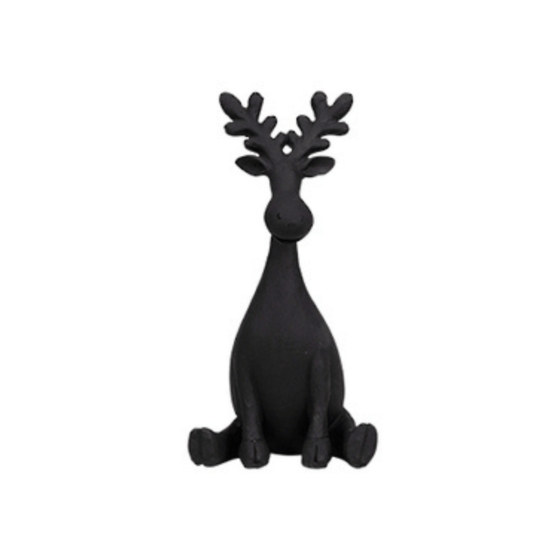 Flower systems Christmas Black Sitting Deer Christmas Ornament