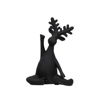 Flower systems Christmas Black Stretching Deer Christmas Ornament