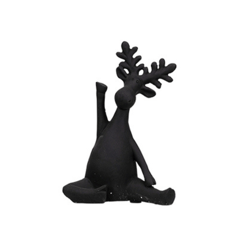 Flower systems Christmas Black Stretching Deer Christmas Ornament
