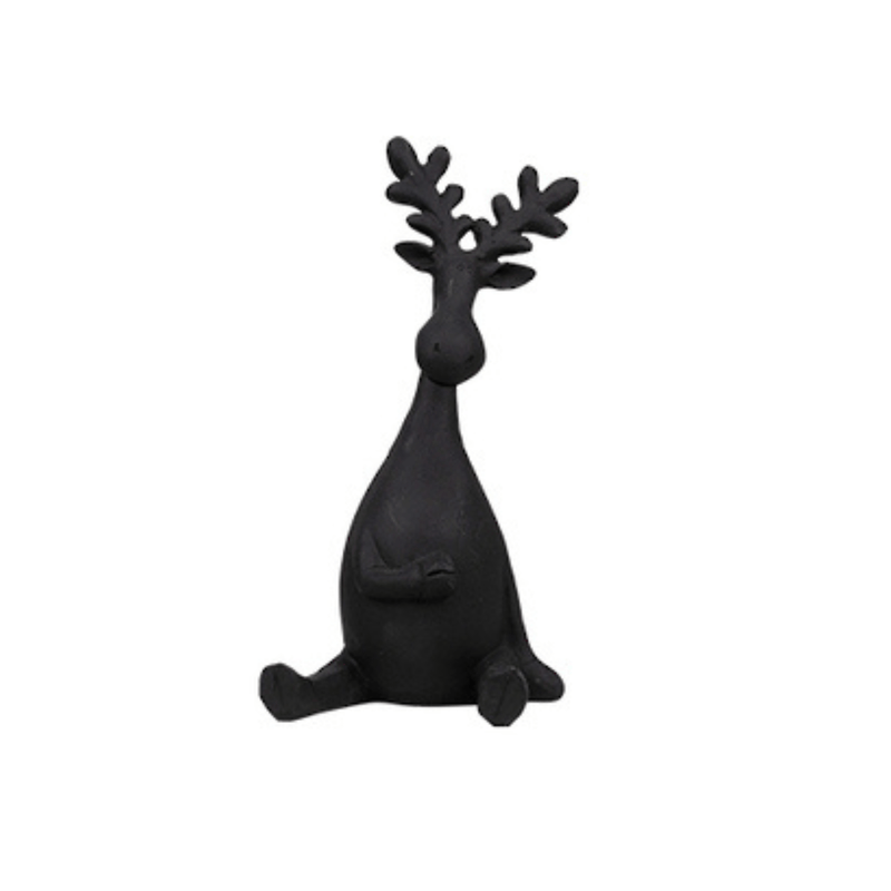 Flower systems Christmas Black Hand On Heart Deer Christmas Ornament