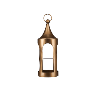Flower systems Hurricanes & Candles Small Brushed Gold Lantern