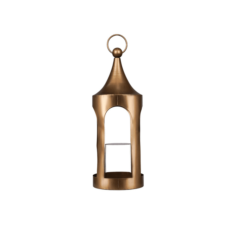 Flower systems Hurricanes & Candles Small Brushed Gold Lantern