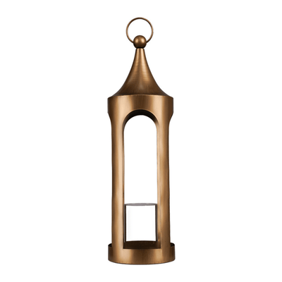 Flower systems Hurricanes & Candles Large Brushed Gold Lantern