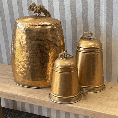 Flower systems Christmas Large Antique Gold Dome Bell Decoration
