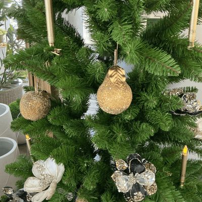 Oneworld Collection NZ Christmas Jewelled Pear Christmas Decoration