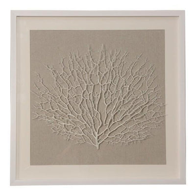 Oneworld Collection wall art 60Cm White Coral Framed Art