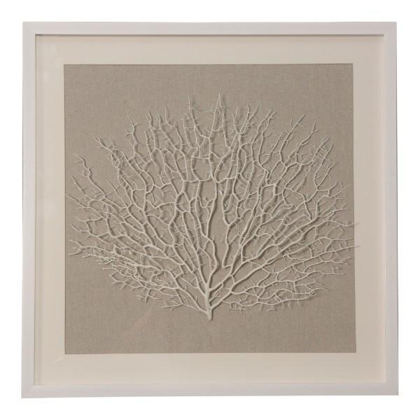 Oneworld Collection wall art 60Cm White Coral Framed Art