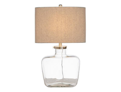 Fillable Bottle Lamp W Linen Shade (1 only in stock)