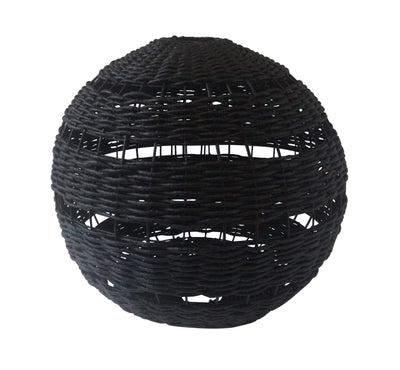 Oneworld Collection hanging lights Hampton Handwoven Black Rattan Large Pendant