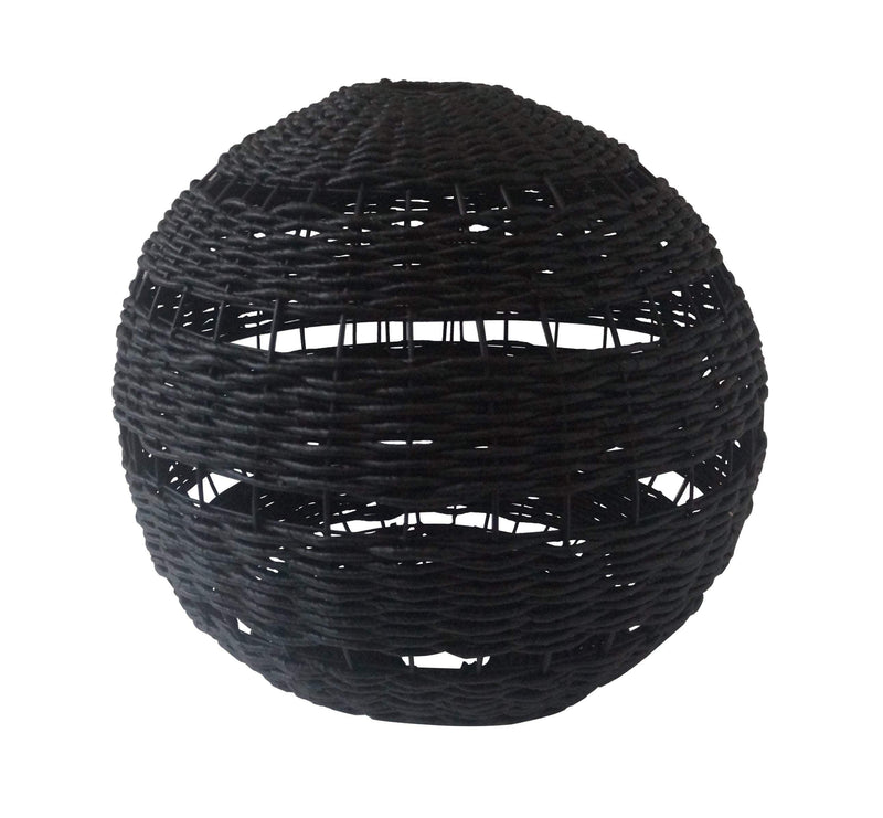 Oneworld Collection hanging lights Hampton Handwoven Black Rattan Large Pendant