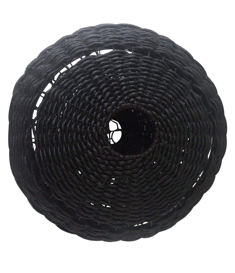 Oneworld Collection hanging lights Hampton Handwoven Black Rattan Large Pendant