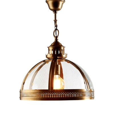 Florabelle Living Lighting Gage Ceiling Pendant Small Brass