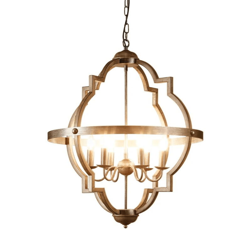Florabelle Living Lighting Marshall Ceiling Pendant Extra Large Rust Brown and Silver Black
