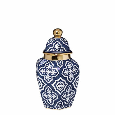 Florabelle Living Accessories Clarkson Blue & Gold Ginger Jar Small