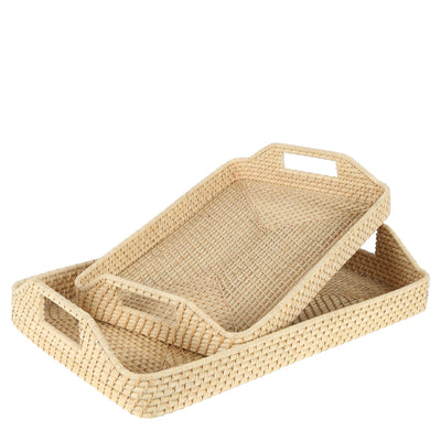 Florabelle Living Accessories Midhurst Natural Rattan Tray Set of 2