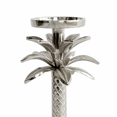 Florabelle Living Decorative Aspen Palm Candle Stick Silver Small