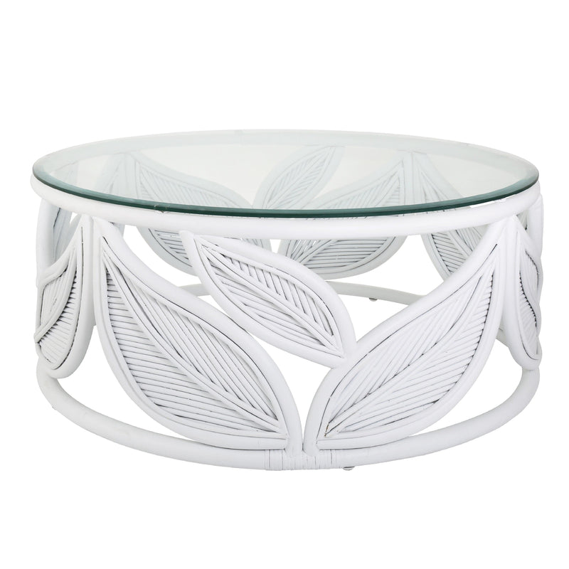 Florabelle Living Coffee Tables Arya Leaf Coffee Table White