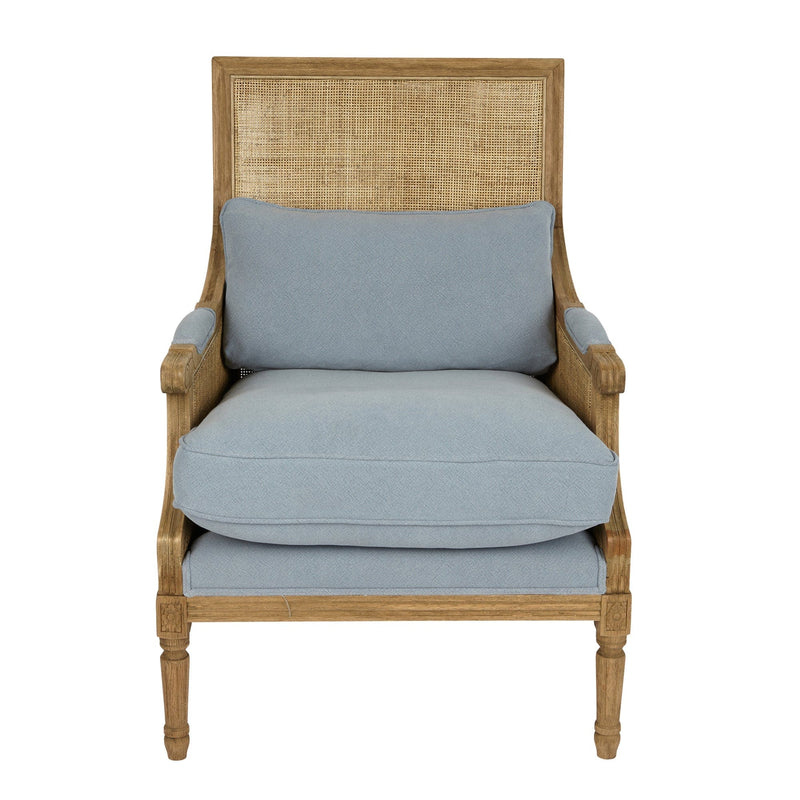 Florabelle Living Armchairs Keahi Oak Armchair W/ Blue Cushions