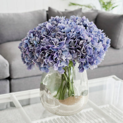 Florabelle Living Florals Hailey Hydrangea Stem Soft Touch 50cm Blue
