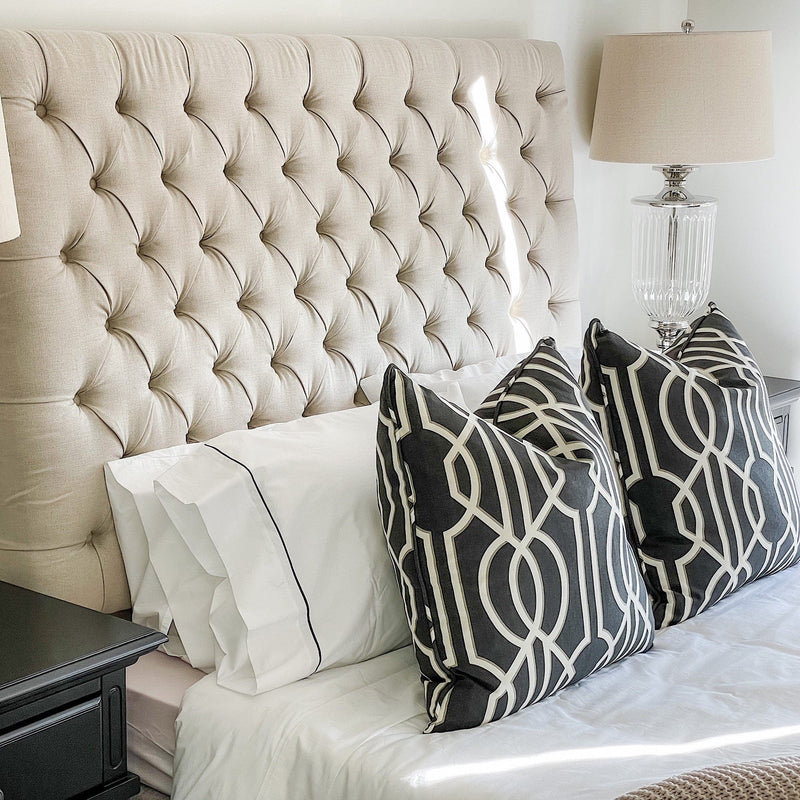 Queen Beige Linen Bedhead