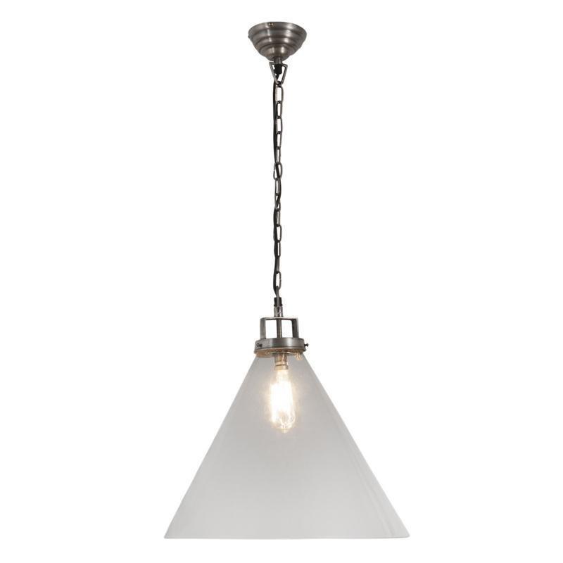 Oneworld Collection hanging lights Glass Pendant Med 29Cm/11In A/Silver