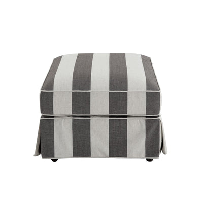 Oneworld Collection unused Armchair Slip Cover - Noosa Grey Cream Stripe