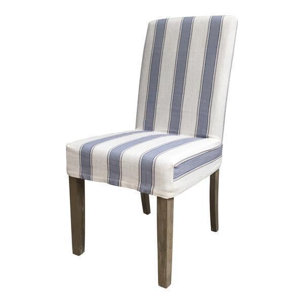 Oneworld Collection chairs & stools Blue Multi Stripe Short Chair Cover
