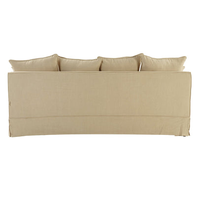 Noosa 3 Seat Hamptons Queen Sofa Bed Beige Linen Blend