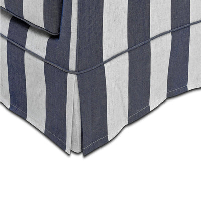Oneworld Collection sofas 3 Seat Slip Cover - Noosa Denim Cream Stripe